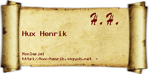 Hux Henrik névjegykártya